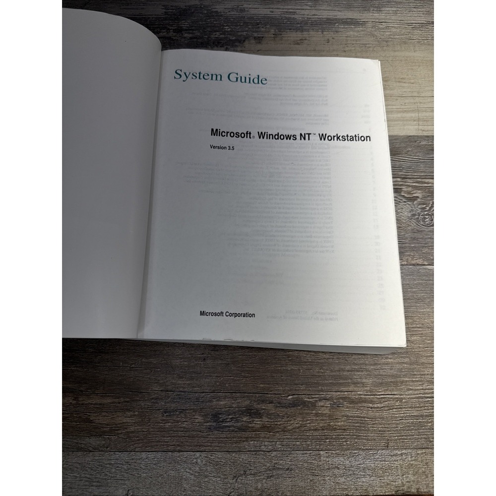 Microsoft Windows NT Workstation System Guide Version 3.5 Manual 1994 Vintage-VG - Picture 7 of 8
